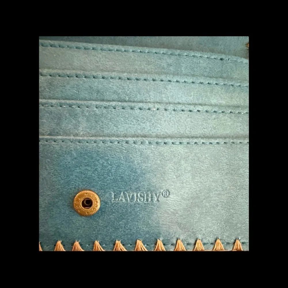 Festival Vibes Women’s‎ Blue Yellow Embroidered Vegan Wallet
